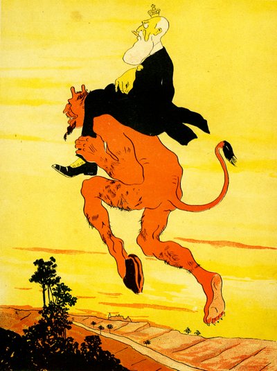 Leopoldo II cavalca sulle spalle del diavolo, 1904 da Georges d 1878 1937 Ostoya